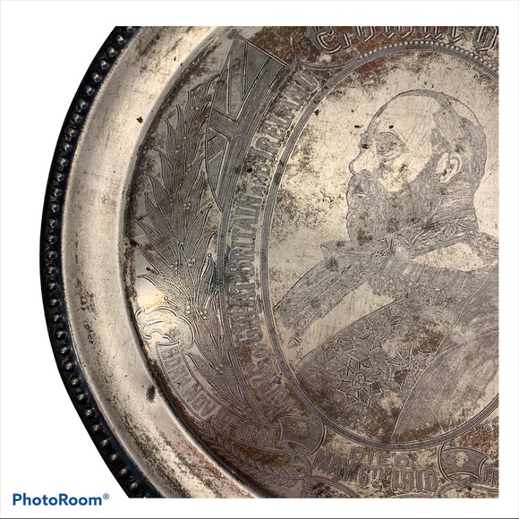 King Edward VII Commemoration Silver Tray Rare - Picture 5 of 9